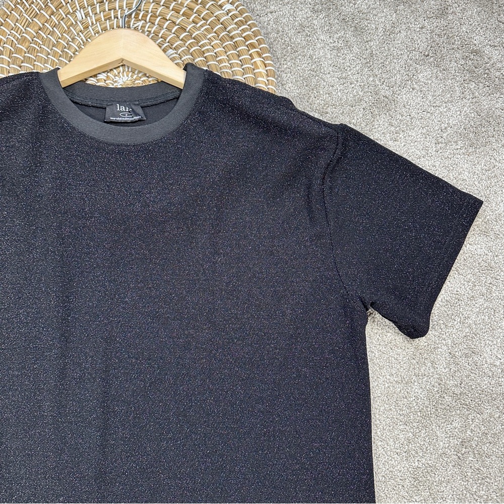 SOLD | Dressed in Lala Casual Luxe Midi Dress in Black Disco Sparkle Boxy S - Picture 7 of 16